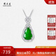 周大生銀S925銀鑲嵌葫蘆翡翠套鏈女鎖骨陽(yáng)綠項鏈送女友生日禮物