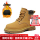 Jeep吉普兒童馬丁靴工裝短靴秋冬新款男童大黃靴女童單靴英倫風(fēng)靴子 土黃（加絨） 31 鞋內長(cháng)約19.8cm