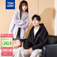 唐獅（TonLion）2024情侶史努比連帽針織外套 男款/黑色 XL 