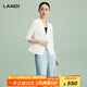 藍地（LANDI）[禪意光澤]LANDI優(yōu)雅氣質(zhì)修身短款小西裝外套女五分袖夏新品 純白色 L