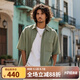 AKCLUB25新款夏季古巴麻棉短袖襯衫男夏裝透氣干爽外套休閑襯衫2515203 軍綠 L