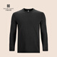 Naturally Inspired天賦靈感新款100%美麗諾羊毛260gm升級吸汗速干溫控運動(dòng)圓領(lǐng)長(cháng)袖 黑灰色 10115002 XL