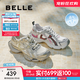 百麗（Belle）快樂(lè )星球機能風(fēng)厚底老爹鞋女25秋新透氣大網(wǎng)孔休閑鞋B2736CM5 朋克星宇-灰色/金 38 (240mm)