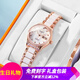 格瑪仕（gemax）女士手表女表機械表名牌手表女款女生十大防水品牌腕表國表名表 雙日歷玫金鑲鉆（手表+手鐲+項鏈+真皮表帶）