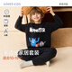 愛(ài)慕兒童（AIMER KIDS）套頭長(cháng)袖絨絨家居服男童冬季黑色半邊絨睡衣套裝套裝-絨絨怪獸150