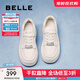 百麗（Belle）休閑舒適板鞋女款簡約厚底鞋D4M1DAM5 米白色 37 (235mm)