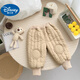 迪士尼（Disney）嬰幼兒加絨夾棉褲子冬裝2025新款男女童休閑保暖長(cháng)褲寶寶棉褲外穿 卡其色一條過(guò)冬 90 (升級款) 可開(kāi)襠