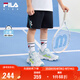 FILA斐樂(lè )兒童童裝短褲2025年夏季男小童針織五分褲 RD寶藍-NV 130