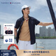 TOMMY HILFIGER【舒適府綢】夏季男裝商務(wù)休閑易打理短袖襯衣襯衫男外套 藏青色FAP M （推薦：135-150斤）