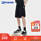 FILA FUSION斐樂(lè )章昊同款情侶針織五分褲男子女子2025夏季時(shí)尚休閑短 【男】正黑色-BK M