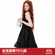 樂(lè )町商場(chǎng)同款浪漫千金風(fēng)掛脖裙秋季新款禮服小黑裙C1FAE3154 黑色 L