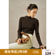 獨(dú)束大碼女裝可機(jī)洗發(fā)熱打底衫2024秋季新款女半高領(lǐng)針織衫 板栗粽 2XL (尺碼：4)