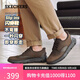斯凱奇（Skechers）閃穿鞋男士商務(wù)皮鞋秋季薄款通勤休閑鞋一腳蹬德比鞋上班鞋205311