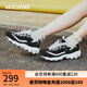 斯凱奇（Skechers）女鞋蕾絲熊貓鞋厚底增高百搭休閑運(yùn)動經(jīng)典復(fù)古老爹鞋11959 黑色/白色/BKW 37