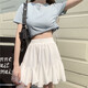 妙奕嘉白色裙子女夏季2025新款半身裙短裙a字半裙小個(gè)子高級感百搭薄款 荷葉邊松緊腰短裙【白色】 M 【建議90-105斤】