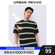 UR2025夏季新款男裝簡(jiǎn)約氣質(zhì)通勤風(fēng)撞色條紋短袖T恤UMB450020 黑色條紋 M