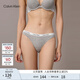 Calvin KleinCK內衣25春夏新款女士提花窄腰邊棉質(zhì)性感比基尼三角內褲D1618O P7A-椰青灰 1條 M