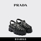 PRADA/普拉達(dá)【禮物】女士金屬徽標(biāo)飾Monolith厚底涼鞋 黑色 36