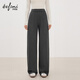伊芙麗（eifini）伊芙麗軟糯舒適軟垂休閑褲寬松面膜褲顯瘦糯米褲子女2025冬裝新款 煙灰 小個(gè)子版 M 105-115斤