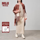 MUJI 羊毛披巾 圍巾圍脖男女 秋冬季 披肩 保暖 橙色格紋/60*200cm