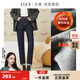 逸陽(yáng)高腰直筒牛仔褲秋冬新款寬松顯瘦原色煙管褲 冬款-深藍色 28 /二尺一