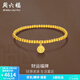 周六福（ZLF） 黃金手鏈女款足金999圓珠手串手飾彈力繩財運福牌 計價(jià) 16cm - 4.69g