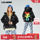 拉拉波波90鴨絨冬新款可愛(ài)玩偶寬松連帽羽絨服女時(shí)尚休閑減齡LBBD-WSYR27 黑色 L