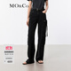 MO&Co.牛仔褲夏棉質(zhì)不規則工裝口袋低腰直筒側縫前移摩安珂 牛仔黑色 M 27