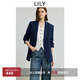 LILY2025秋新款女裝復古氣質(zhì)七分袖收腰職業(yè)通勤高級感西裝外套 411藏青 L