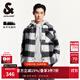 杰克·瓊斯（JACK&JONES）男裝衣服春秋毛呢外套男翻領(lǐng)羊毛短款格子大衣男士襯衫式厚外套 黑色E41 黑色E41 M 175