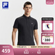 FILA 斐樂(lè)男子針織短袖POLO衫2025夏季新款網(wǎng)球運(yùn)動(dòng)防曬大滿(mǎn)貫 POLO 深黑-BK 2XL 185/104A/XXL