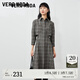 VEROMODA七夕禮物連衣裙2023新款寬松格紋7分袖襯衫式連衣裙通勤女 E90花崗石灰色加花色-A M