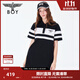 BOY LONDON春夏女士連衣裙字母條紋時(shí)尚休閑polo裙W17800 黑色 S