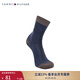 TOMMY HILFIGER秋冬男裝簡(jiǎn)約刺繡撞色商務(wù)紳士休閑運動(dòng)微彈舒適中筒襪子 藏青色416 1雙 均碼 OS