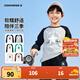 Converse匡威兒童t恤長(cháng)袖男童內搭打底衫女童上衣男童衣服純棉童裝長(cháng)袖T恤 巖嶺灰 140 /68 【建議身高128-140cm】