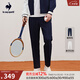 樂(lè )卡克（Le coq sportif）法國公雞夏季男士網(wǎng)球梭織輕薄彈力時(shí)尚運動(dòng)長(cháng)褲 藏青色 2XL