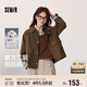 森馬（Semir）復古巴恩風(fēng)外套女短款寬松上衣秋純棉燈芯絨翻領(lǐng)夾克101524108016