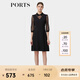 PORTS寶姿春季新品女裝鏤空花卉衣袖休閑風(fēng)連衣裙ALP8D023JWP052 黑色 M (6)