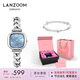 LANZOOM藍族海藍小方糖手表女士海洋表時(shí)尚方表生日七夕情人節禮物送女友 【代寫(xiě)賀卡】花海禮盒套裝
