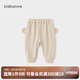 babylove男女寶寶褲子春款純棉大pp褲外出長(zhǎng)褲毛圈百搭休閑褲束腳褲