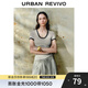 UR2025夏季新款女裝休閑簡(jiǎn)約百搭撞色邊短袖T恤UWB450046 粉卡其 M