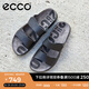 愛步（ECCO）拖鞋男 夏季魔術(shù)貼勃肯鞋男士男鞋涼鞋外穿一字帶拖鞋 科摩500904 黑色50090401001 41