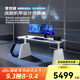 智芯掌控者電動(dòng)升降桌電腦電競(jìng)桌子雙人電腦桌大書桌辦公桌工作臺(tái) 皓月白【帶燈版+旋鈕】 1.67m*0.75m升降桌（帶線槽）
