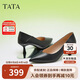 他她（TATA）尖頭高跟鞋女細(xì)跟單鞋女鞋鞋商場(chǎng)同款7QT04AQ4 黑色 37