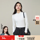 ESE-Y逸陽(yáng)半高領(lǐng)打底衫女2025秋季新款黑色顯瘦彈力內搭保暖絨T恤上衣 牛奶白 L