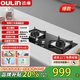 歐琳（OULIN）燃氣灶煤氣灶具家用雙灶具大火力加厚鋼化玻璃面板聚能盤(pán)燃氣灶 E3001B【5.0KW】 天然氣