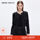 MISS SIXTY牛仔外套女圓領(lǐng)黑色利落通勤短款設計感 黑灰 XS