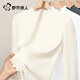 都市麗人木耳邊長(cháng)袖t恤女2025新款冬季內搭加絨保暖內搭半高領(lǐng)德絨打底衫