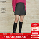 艾諾絲雅詩【商場同款】2025冬季新款通勤高腰A字百褶裙半身裙女40933587 煙灰色 M