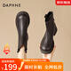 達(dá)芙妮（DAPHNE）短靴女加絨保暖厚底英倫風(fēng)短筒靴冬季新款增高時尚百搭女靴2023年 棕色 37 (230mm)